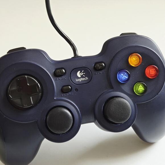 Logitech Gamepad F310 Wired USB Controller PC Windows Blue Joystick Tested Works - Picture 2 of 11